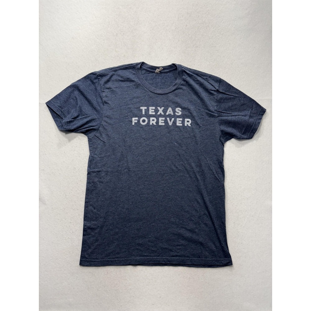 Shirt Mens Large Blue Texas Forever Graphic Tee Texas Slogan Short Sleeve Casual